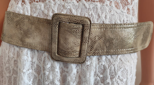 Ceinture large  effet python – Gérard Darel – Made in France – Taille 85 cm