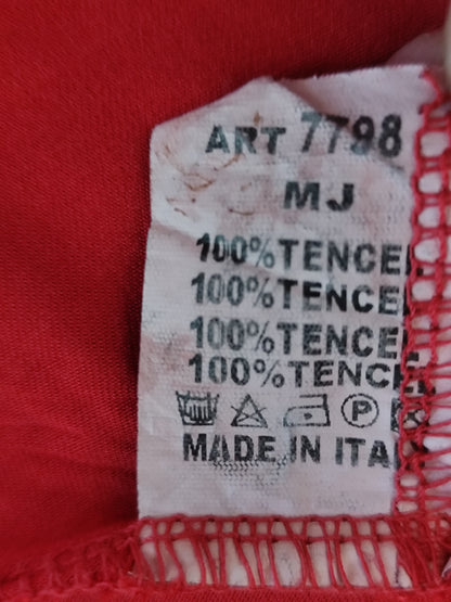 Robe fluide rouge – 100 % Tencel – taille 38/40 (estimée)