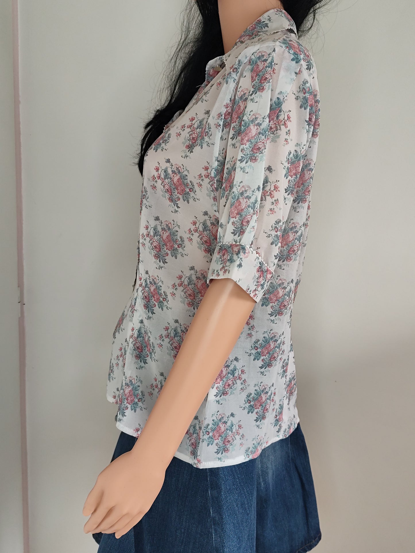 👚 Chemisier fluide à fleurs 1-2-3 – Taille 40/42 🌸