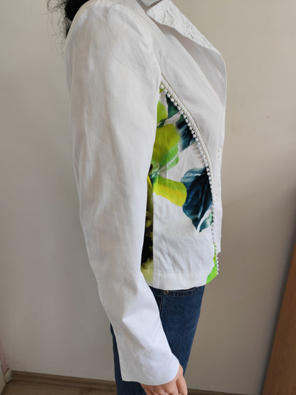 Chemisier vintage Fuego Woman – broderies appliquées & détails couture – T40