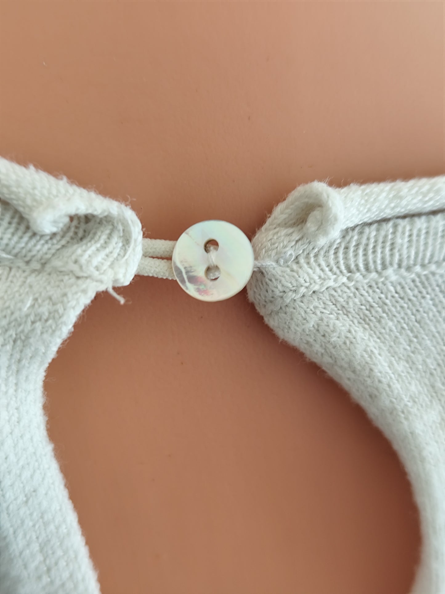 Pull blanc col brodé NAF NAF – Taille  36/38