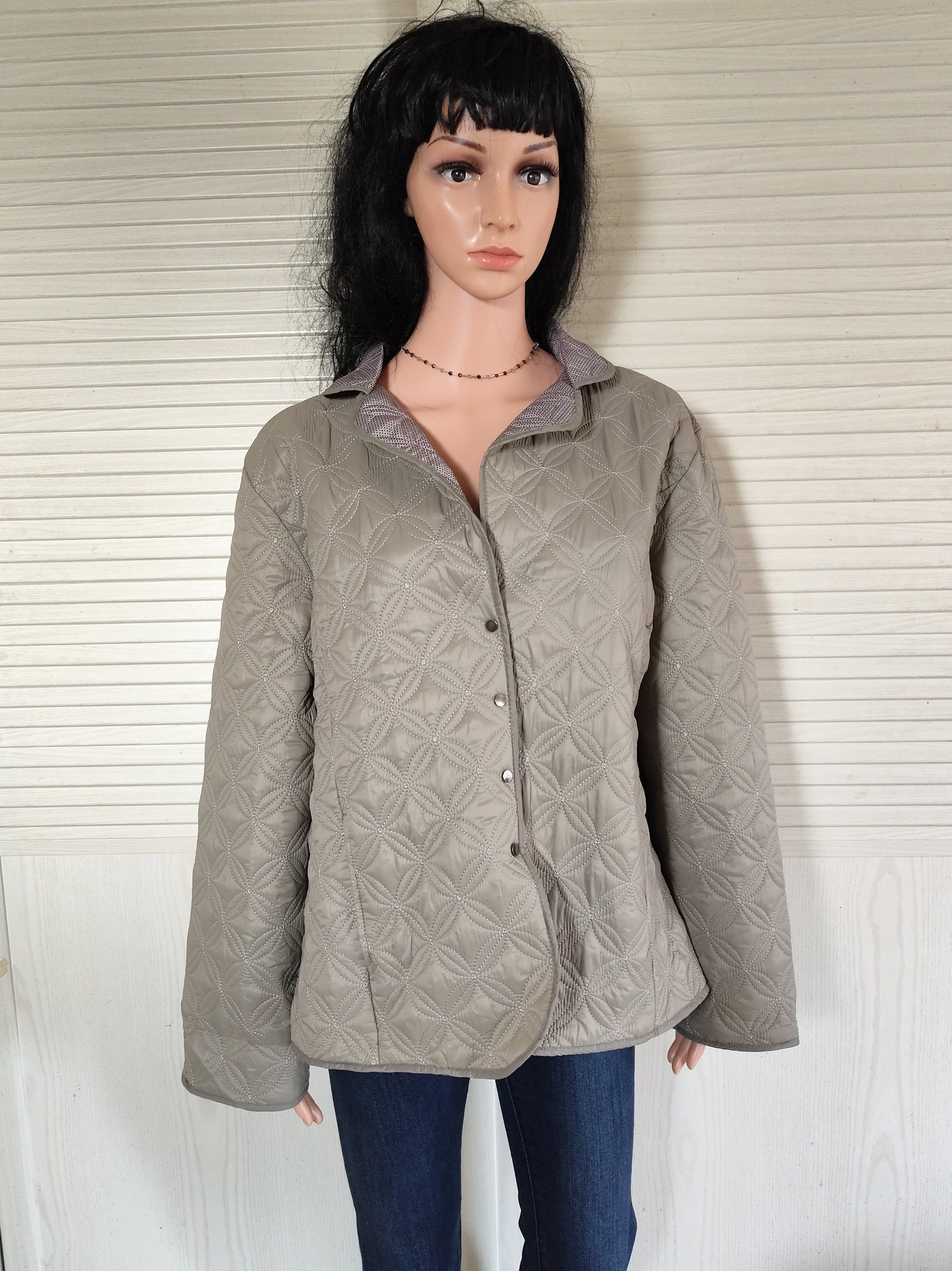 Veste matelassée surpiquée La Maison du Jersey beige taupe - Taille  48