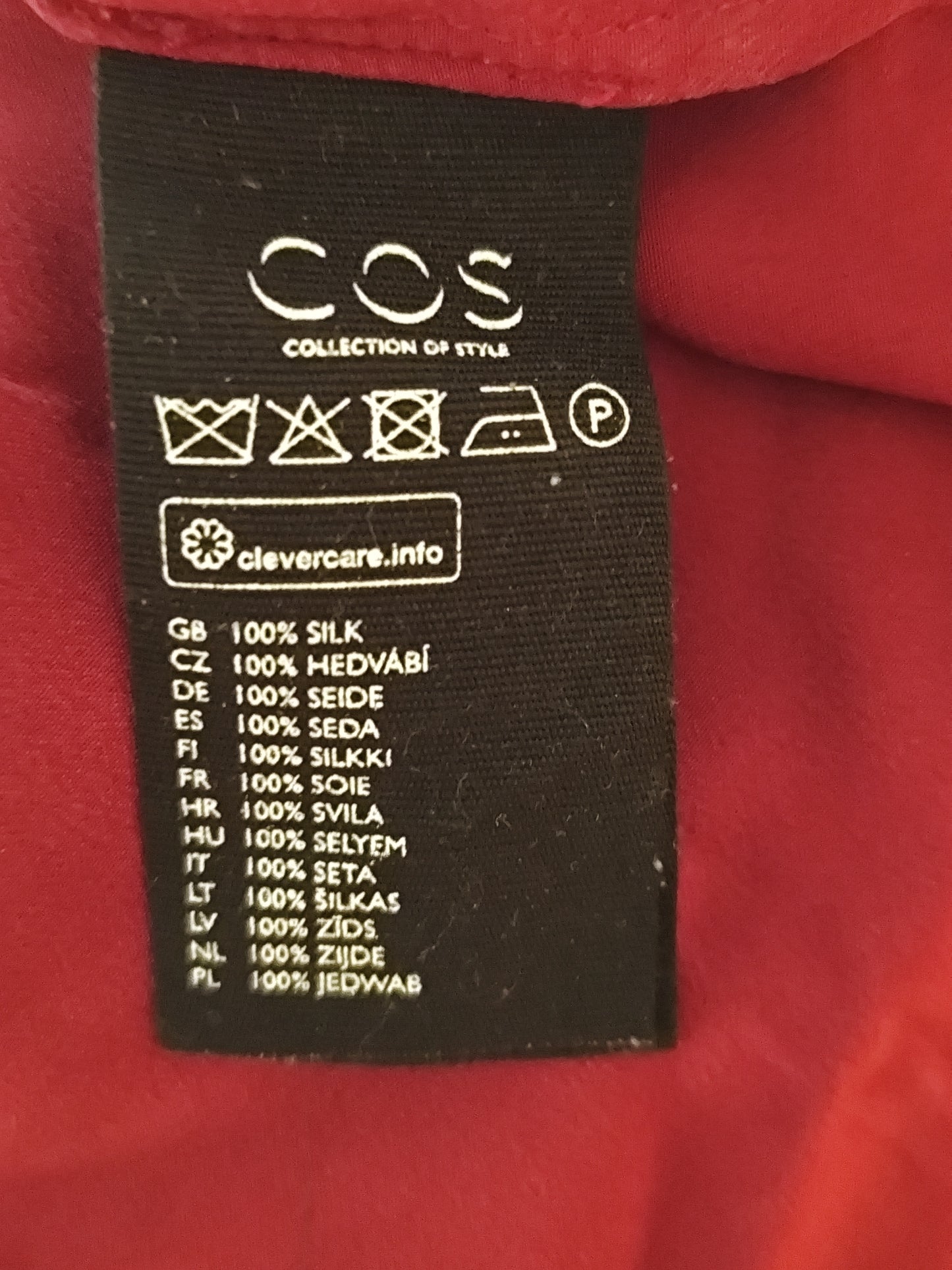 Chemise en soie COS bordeaux - Taille 38