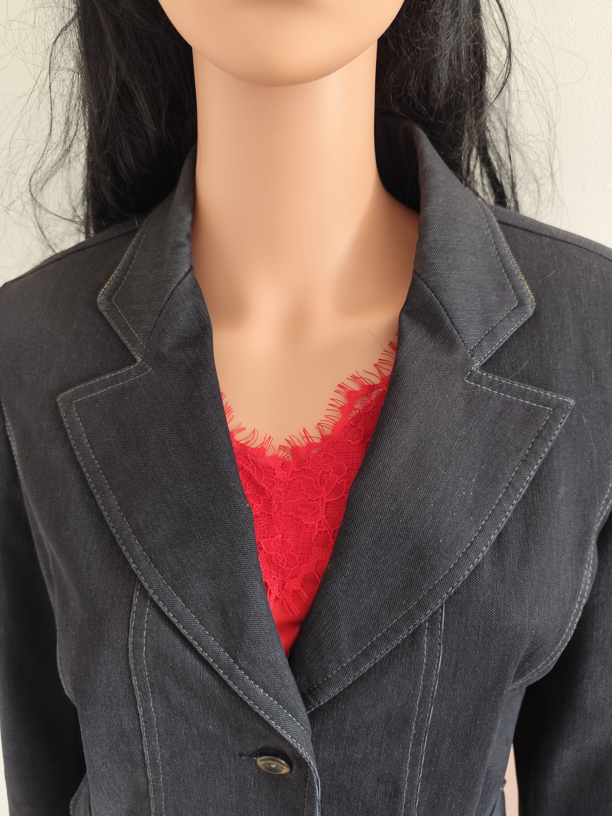 Christine Laure Giacca di jeans blu grezzo Christine Laure Giacca di jeans blu grezzo
