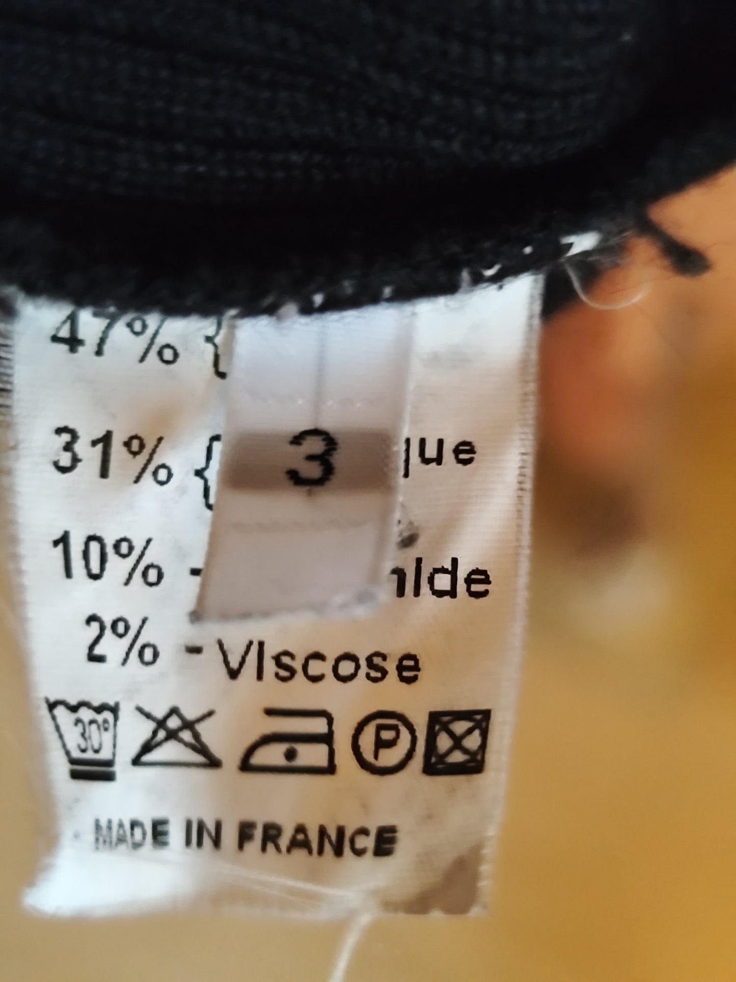 Jupe en laine longue noire à franges  Olivier Philips - taille 38/40