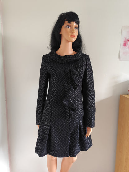 Manteau noir texturé à col structuré– Naf naf – Taille 38