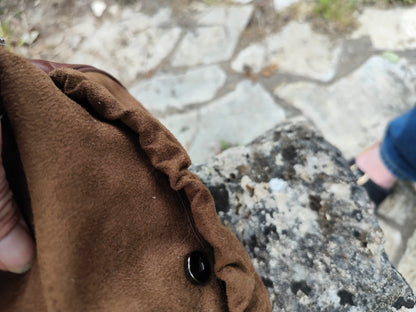 Sac épaule style suédine marron - petit format vintage