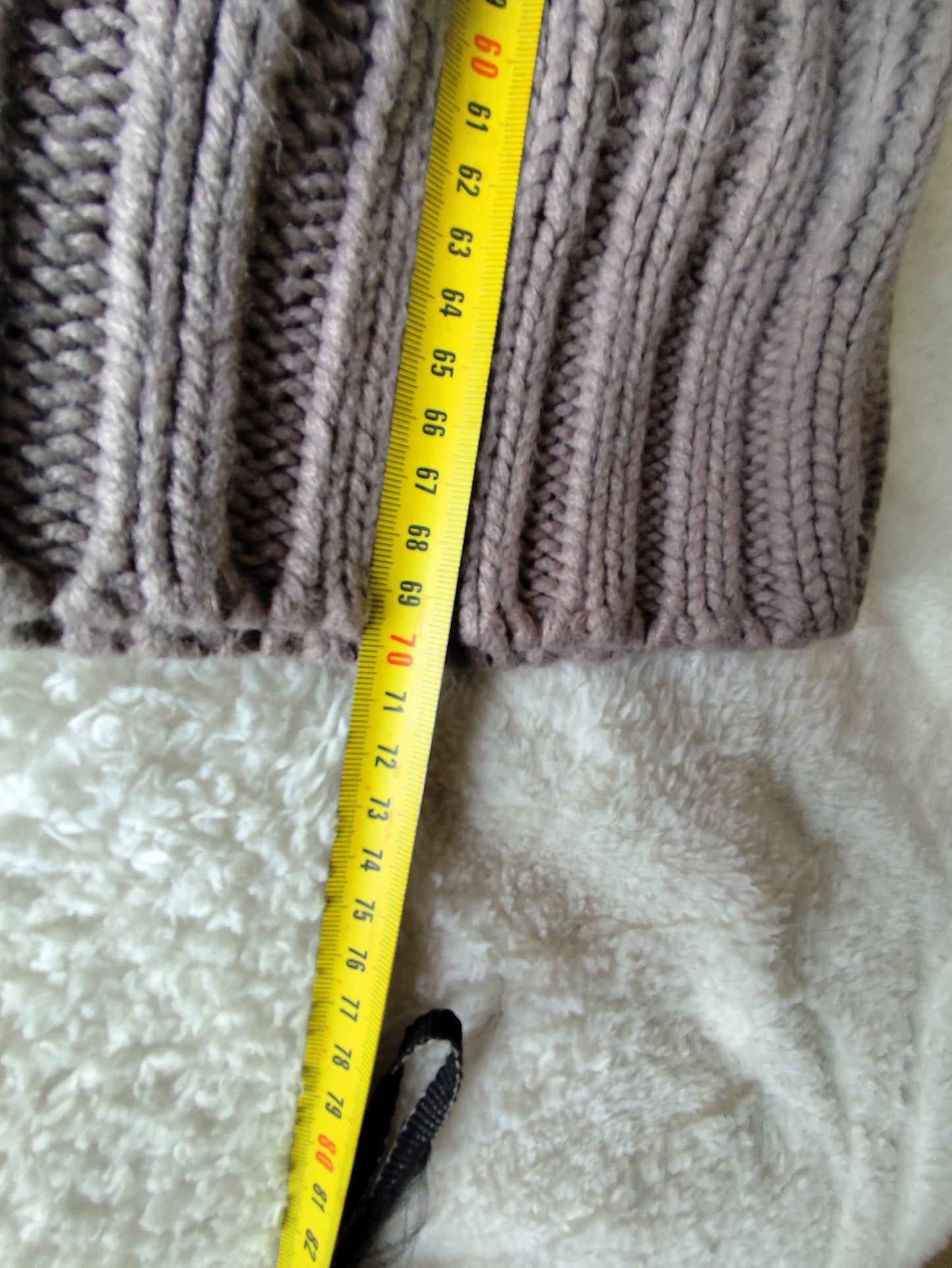 Pull torsadé col montant – taupe - taille XL