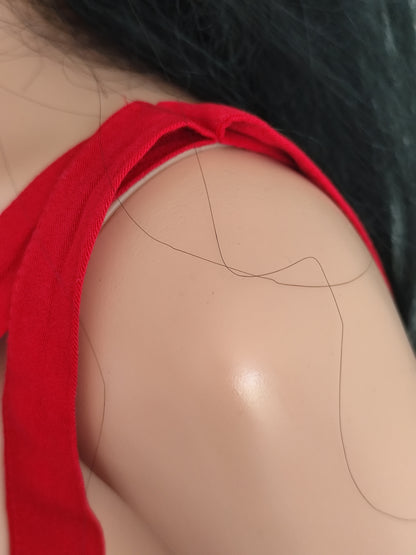 Robe fluide rouge – 100 % Tencel – taille 38/40 (estimée)