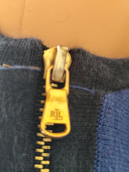 Pull bleu électrique à zip épaule Lauren Ralph Lauren -Taille 38