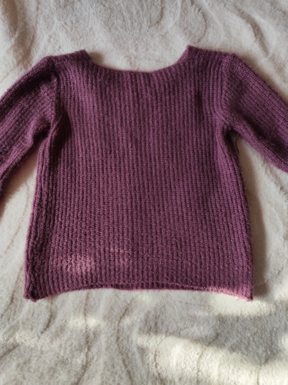 Pull col V violet – Taille 40/42