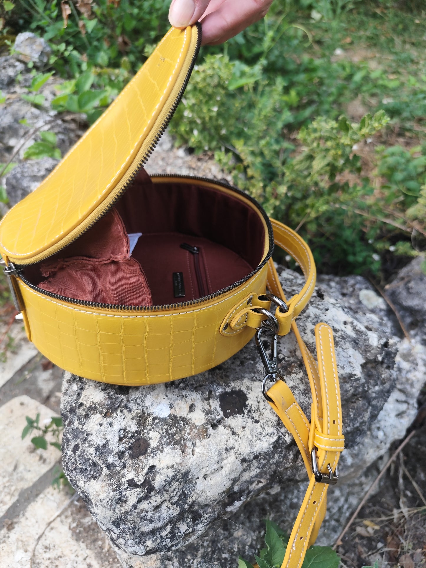 Sac rond - David Jones- couleur moutarde