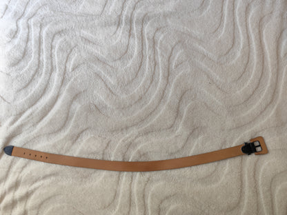 Ceinture blanche en cuir pleine fleur – Taille 95 cm