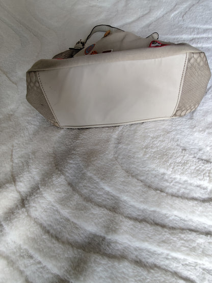 Sac cabas blanc écru à motifs colorés – Esprit bohème chic