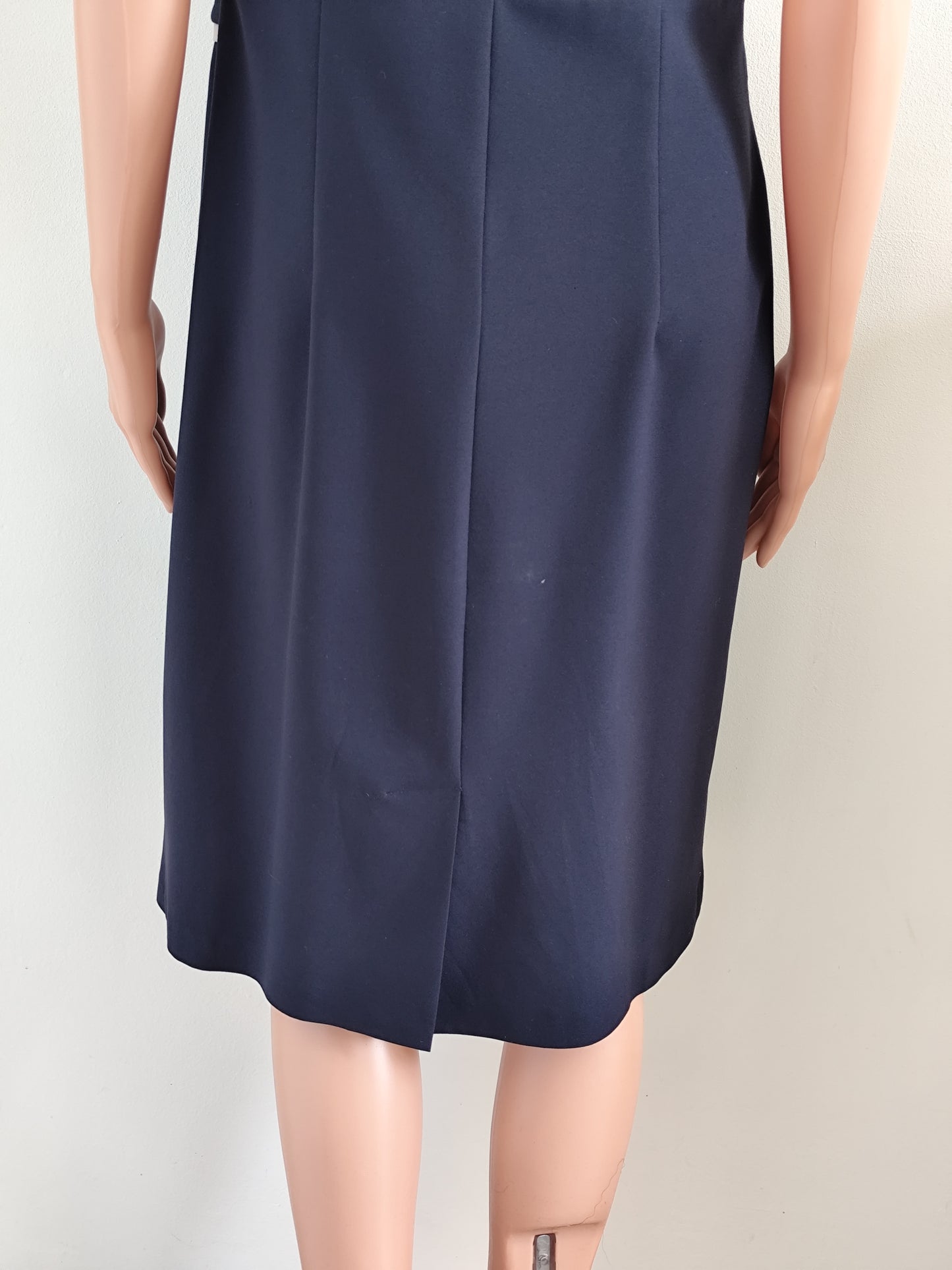 Robe bleu marine & dentelle blanche – Christine Laure – T42/44