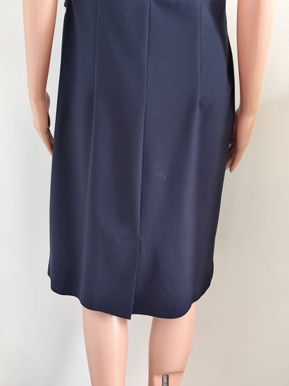 Robe bleu marine & dentelle blanche – Christine Laure – T42/44