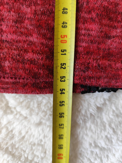 Top rouge chiné avec dentelle noire – Morgan – Taille S (convient M)