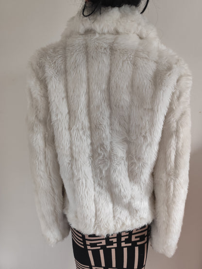 Veste fausse fourrure blanche Ici et Maintenant – T. 38