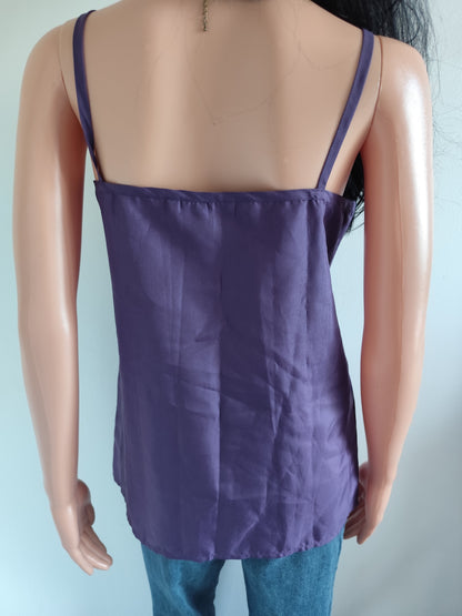 Caraco violet satiné fines bretelles – taille 38/40