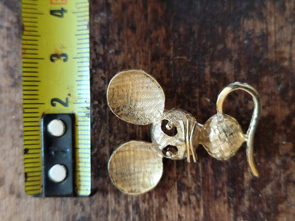 Broche vintage petite souris dorée