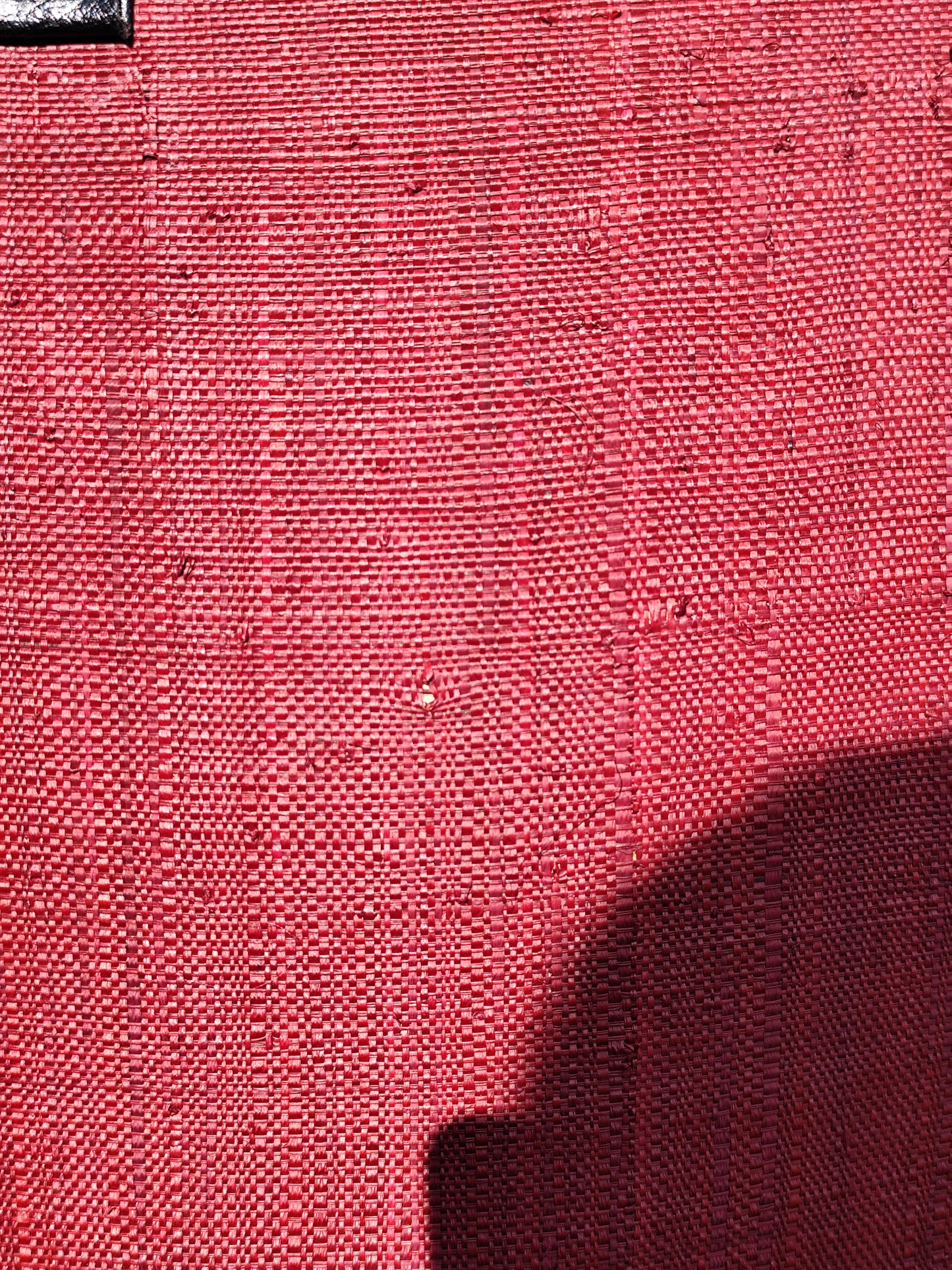Sac cabas en fibres naturelles – Style ethnique rouge & noir