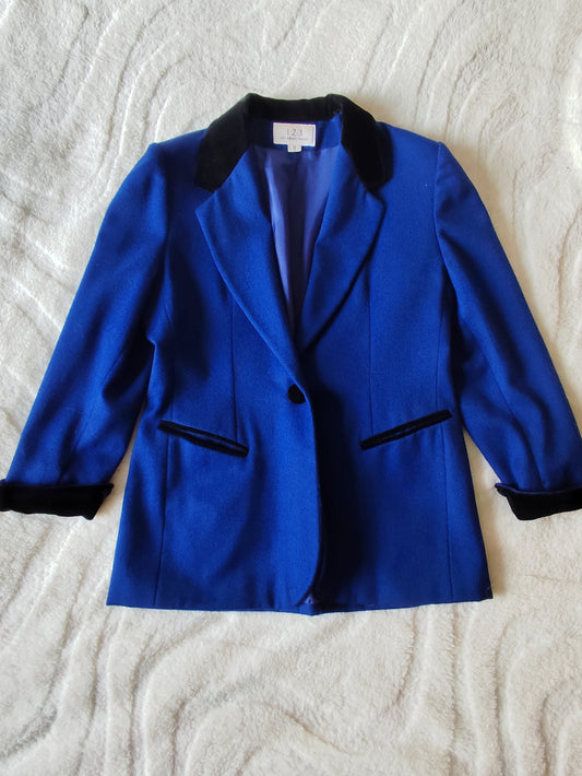 Veste blazer 1.2.3 Paris – pure laine vierge – col velours - Taille 40