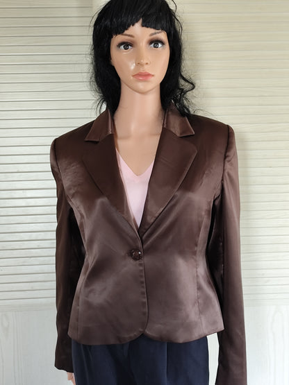 Veste blazer marron satiné Baraci – Taille 40/42