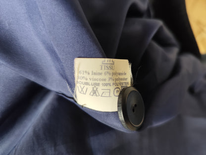 Veste blazer vintage longue à carreaux- 61%  laine – Un Jour Ailleurs – Taille 42