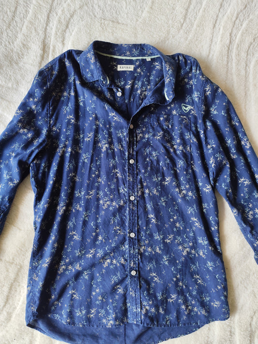 Chemise homme Kaporal bleu marine imprimé floral - Taille L
