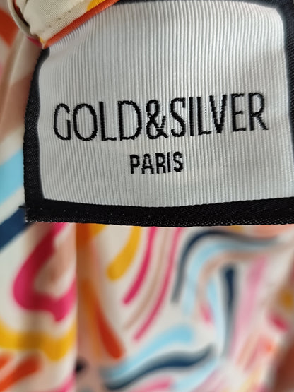 📸 Robe longue d'été à imprimé arc-en-ciel – Gold & Silver – TU