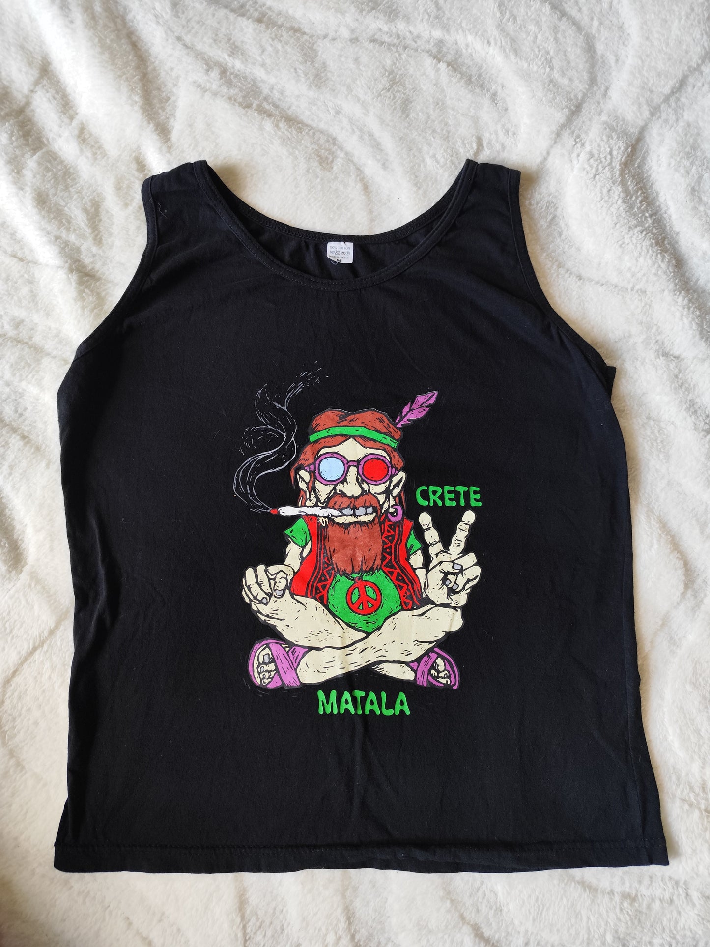 Débardeur noir imprimé Matala – Taille M/38