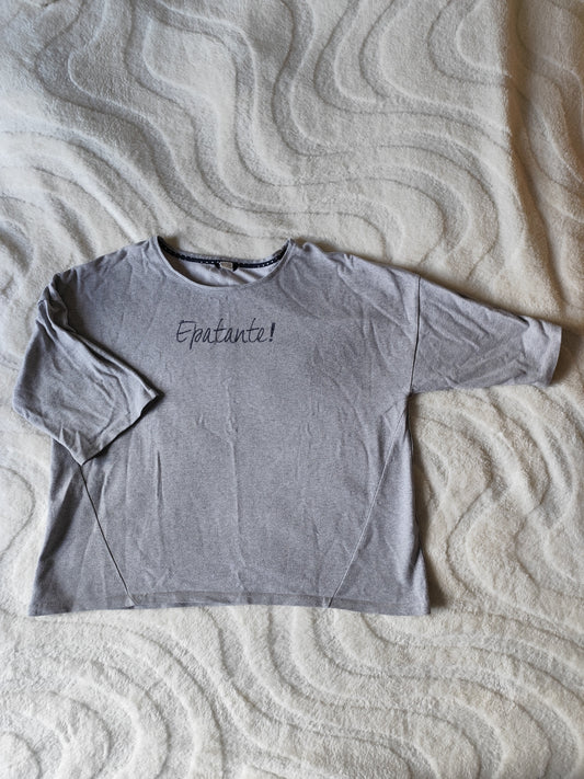 T-shirt gris pailleté – Balsamik T. 54/56