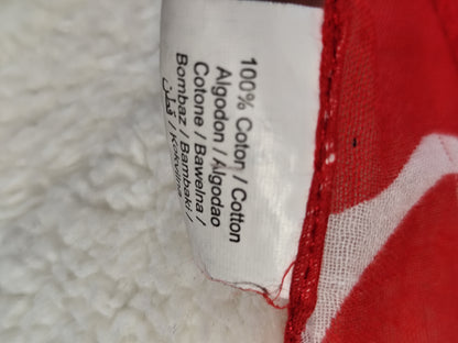 Foulard rouge à nœuds blancs à pois – 100 % coton – 172 x 100 cm