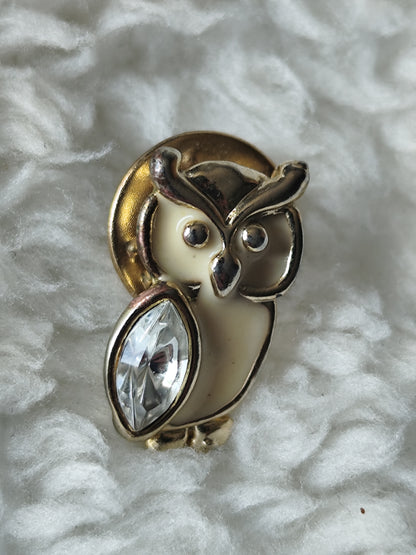 Pin's hibou en métal doré
