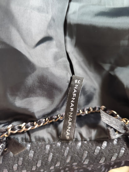 Manteau noir texturé à col structuré– Naf naf – Taille 38