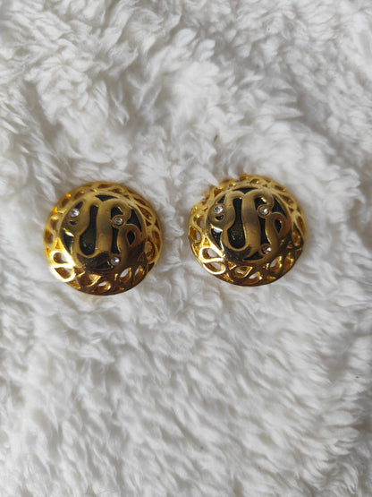 Boucles d’oreilles clip-on métal doré ajouré