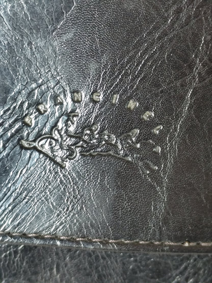 Sac à dos en cuir noir et boucles dorées -  Francinel