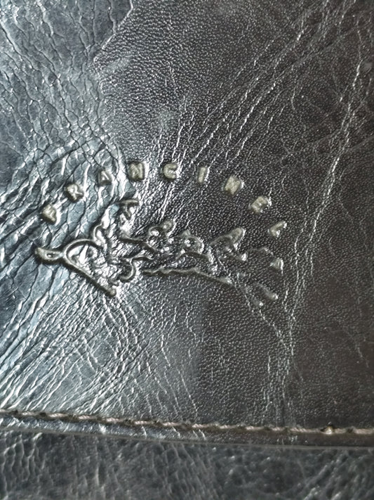 Sac à dos en cuir noir et boucles dorées -  Francinel