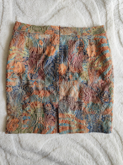 Jupe droite Amalfi – Multicolore texturée – Taille 40/42