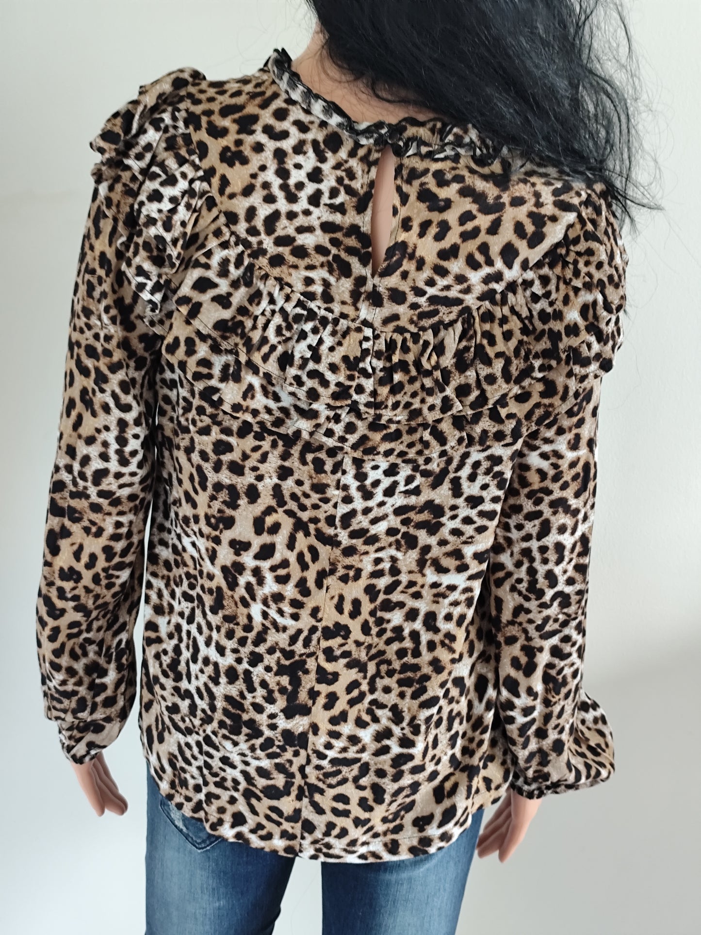 Blouse léopard à volants – Object – taille 38