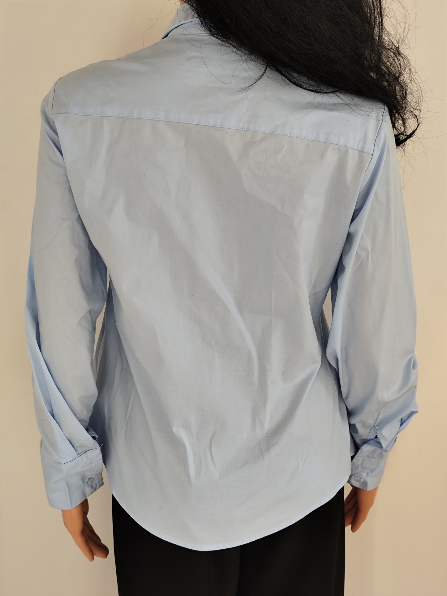 Chemise bleu ciel  Onado col perlé - Taille 38