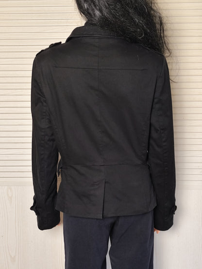 Veste en toile noire style officier coton - Camaïeu - Taille 40/42