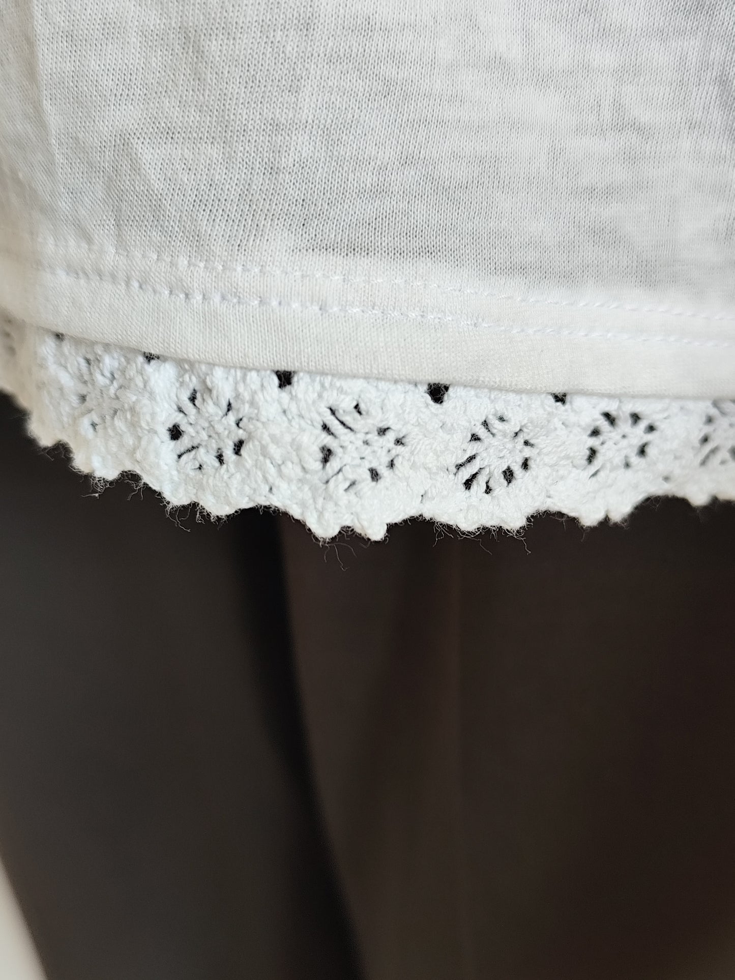 🤍 Haut Blanc Anne Weyburn –  Dentelle & Finitions Bohèmes - Taille 38/40