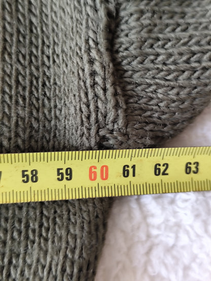 Pull kaki à cœurs – Made in Italy – Taille oversize 42 au 48