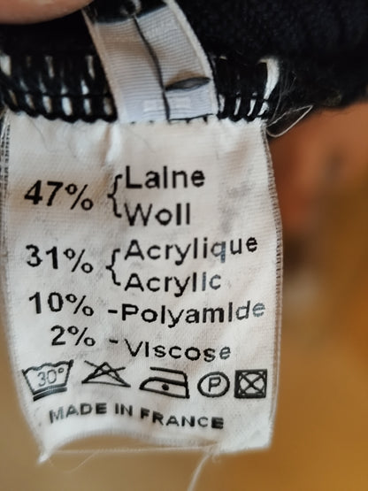 Jupe en laine longue noire à franges  Olivier Philips - taille 38/40