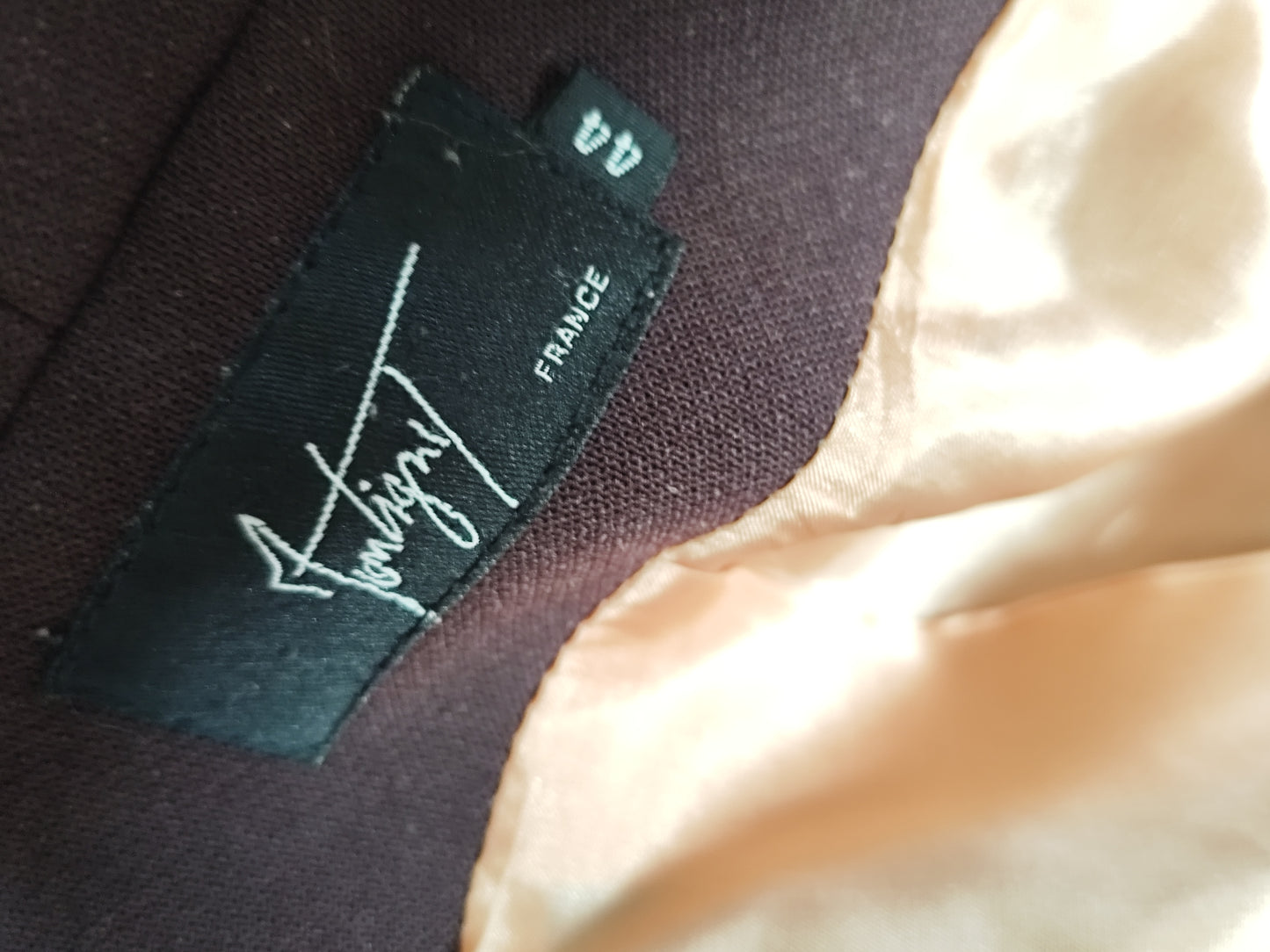 Tailleur jupe couleur prune Montigny Paris – Veste 44 / Jupe 42