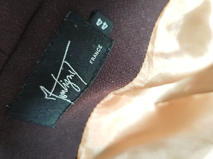 Tailleur jupe couleur prune Montigny Paris – Veste 44 / Jupe 42