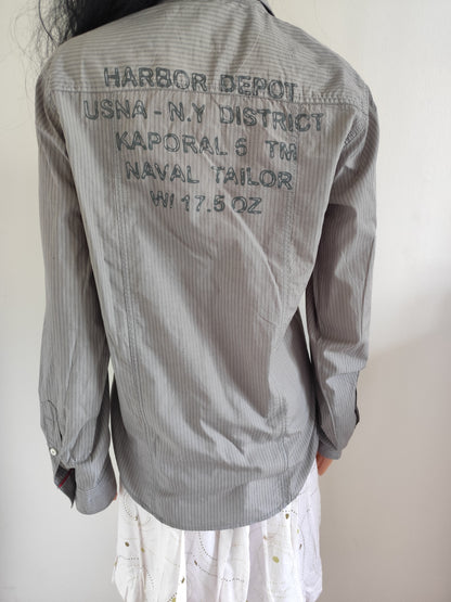 Chemise homme Kaporal grise rayée – 100% coton – Taille S