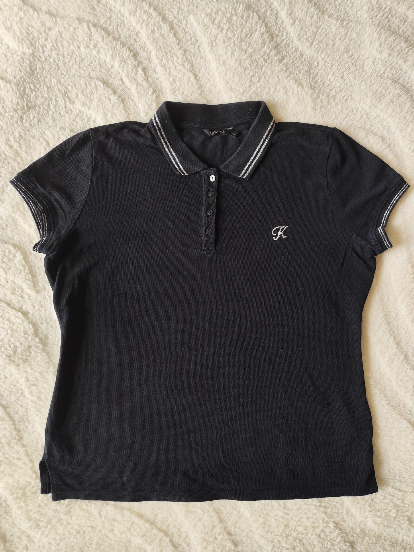 Polo noir à liseré argenté Kaporal - Taille L