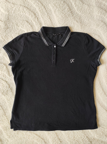 Polo noir à liseré argenté Kaporal - Taille L